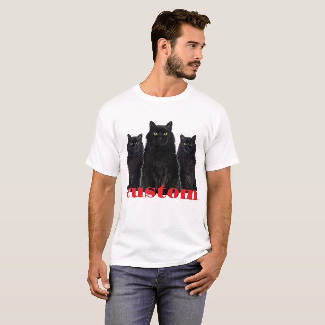 Custom Black Cats Graphic T-Shirt (Front Full)