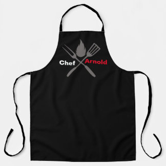 Custom Black Chef Apron - Personalise Name Print!