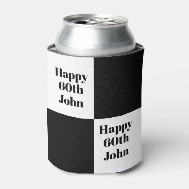 Custom Black Chequered  Can Cooler (Can Front)