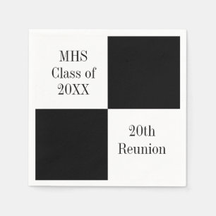 Custom Black Chequered Class Reunion Napkin