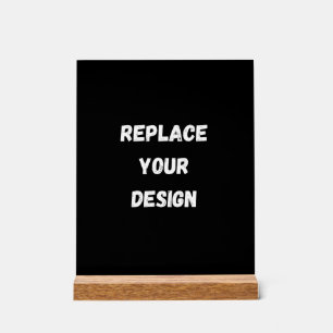 Custom Black Design Add Photo or Text Acrylic Sign