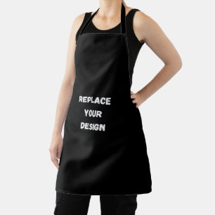 Custom Black Design Add Photo or Text Apron