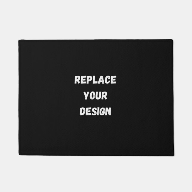  Custom Black Design Add Photo or Text Doormat (Front)