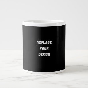 Custom Black Design Add Photo or Text Large Coffee Mug