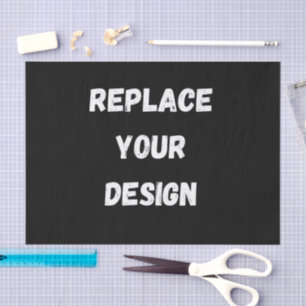 Custom Black Design Add Photo or Text Tissue Paper