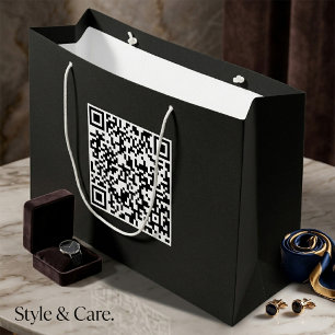 Custom Black Gift Bag with Branded QR Code