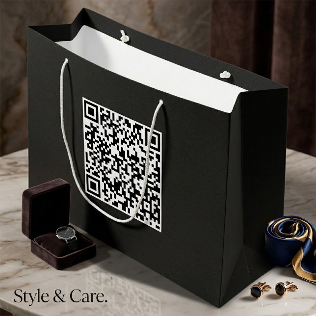 Custom Black Gift Bag with Branded QR Code (Custom Black Gift Bag with Branded QR Code)