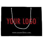 Custom Black Gift Bag with Company Logo 12.5x9 in