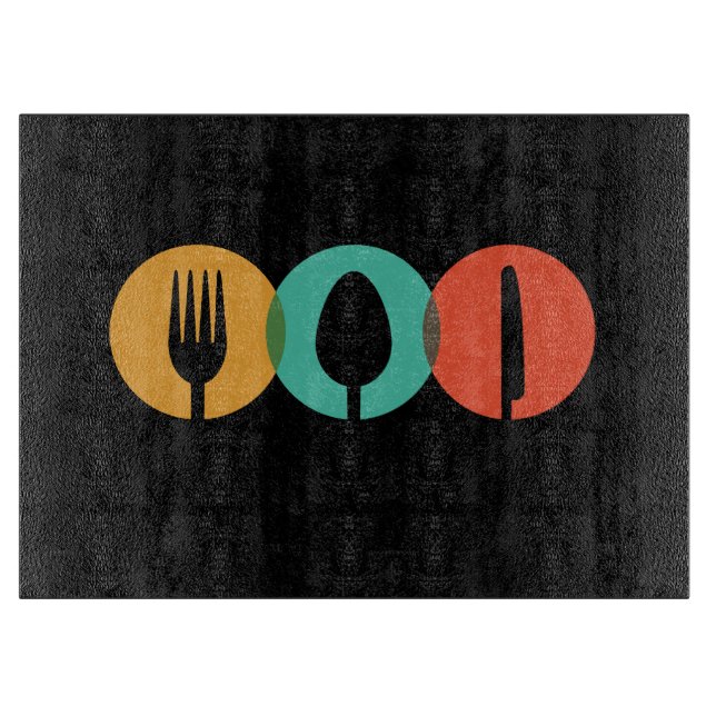 Custom Black Glass Cutting Board (Front)