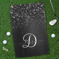 Custom Black Glitter Sparkle Monogram