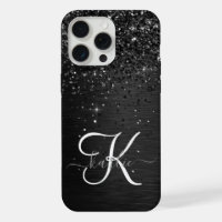  Custom Black Glitter Sparkle Monogram