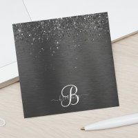 Custom Black Glitter Sparkle Monogram