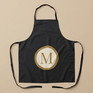 Custom Black & Gold Centre Seal Monogram Apron