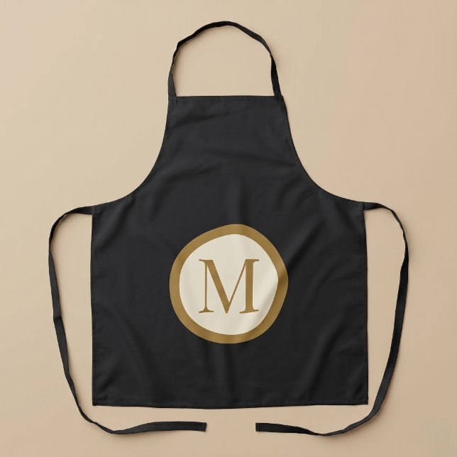 Custom Black & Gold Centre Seal Monogram Apron (Creator Uploaded)