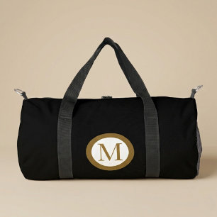Custom Black & Gold Centre Seal Monogram Duffle Bag