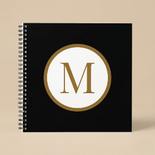 Custom Black & Gold Centre Seal Monogram Notebook