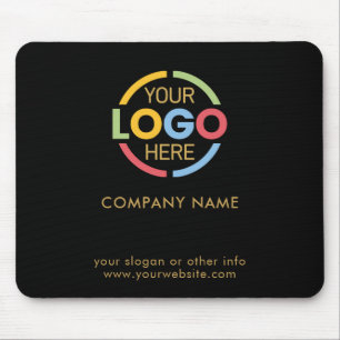 Custom Black Gold Company Business Logo Branded Mouse Pad