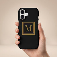 Custom Black & Gold Framed Monogram