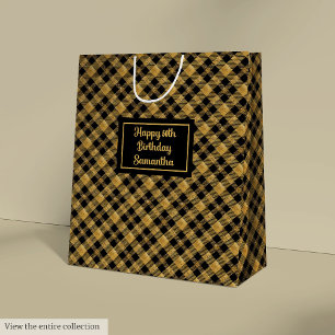 Custom Black Gold Glitter Trendy Colours Gift Bag