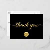 Custom Black Gold logo Business Thank you 
