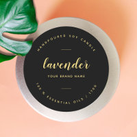 Custom black gold packaging candle product label