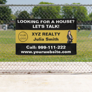 Custom Black Gold Real Estate Logo Promotional Banner