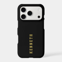 Custom Black Gold Retro Name Minimalist Men 