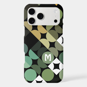 Custom Black Green Teal Blue Retro Art Pattern