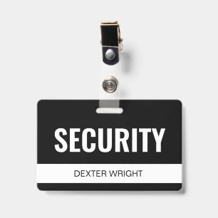 Custom Black Hotel Security Employee ID Badge