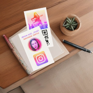 Custom black Instagram photo grid collage Business Card