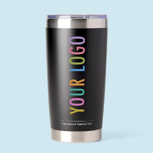 Custom Black Insulated Tumbler with Business Logo