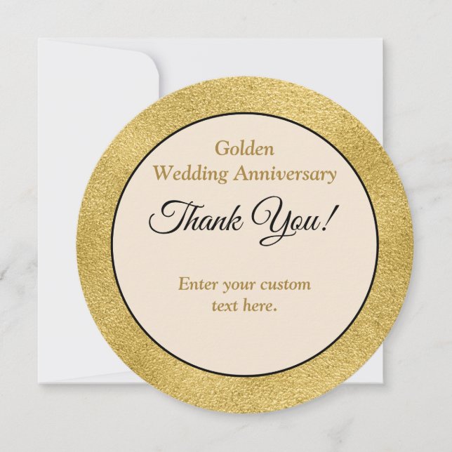 Custom Black, Ivory, and Gold Charger Plate Card (Front)