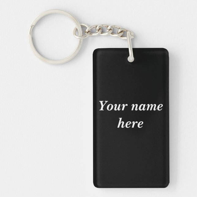 Custom Black Keychain – Personalised Name Gift for (Front)