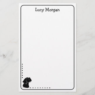 Custom Black Lab Cute Dog Art Stationery