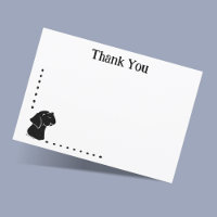 Custom Black Lab Cute Dog Flat Thank You Note Card
