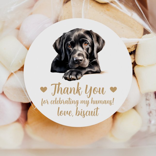 Custom Black Lab Dog Wedding Favour Stickers (Creator Uploaded)