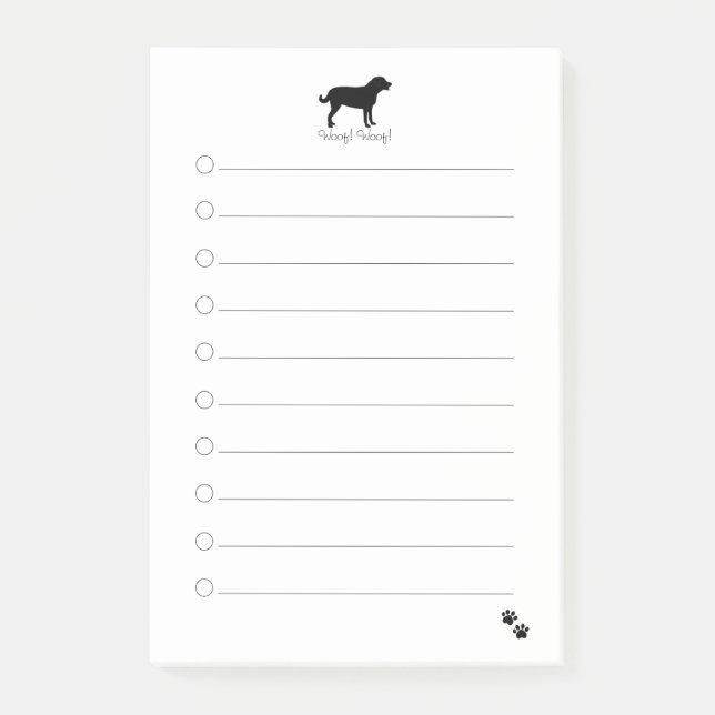 Custom Black Labrador To Do List Notepad (Front)