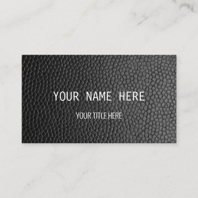 Custom Black Leather Design | Business Card (Front)