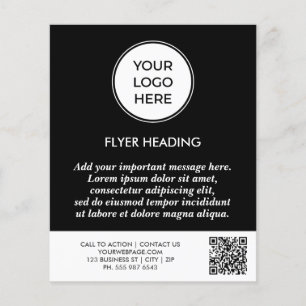 Custom Black Logo QR Code Business Flyer