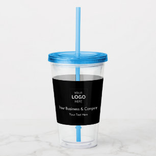 Custom Black Luxury Business Logo Template Acrylic Tumbler