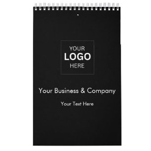Custom Black Luxury Business Logo Template Calendar