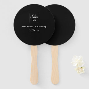 Custom Black Luxury Business Logo Template Hand Fan