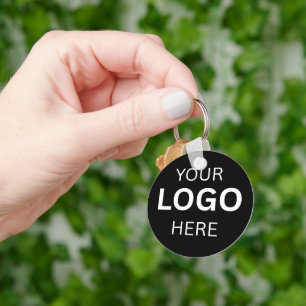 Custom Black Luxury Business Logo Template Key Ring