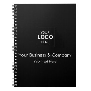 Custom Black Luxury Business Logo Template Notebook