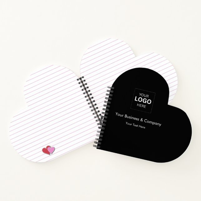 Custom Black Luxury Business Logo Template Notebook (Inside)