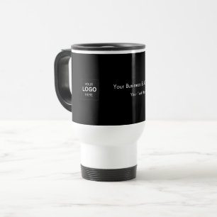 Custom Black Luxury Business Logo Template Travel Mug