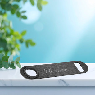 Custom Black Metallic Speed Bottle Opener