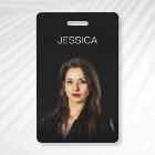 Custom Black Minimal Corporate Employee Photo ID