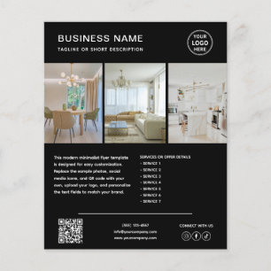 Custom Black Minimalist Marketing Business Flyer