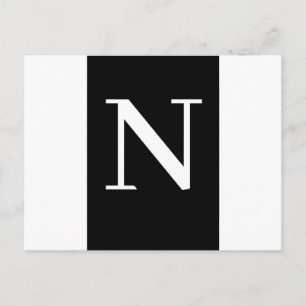 Custom Black Modern Minimalist Letter Design Postcard